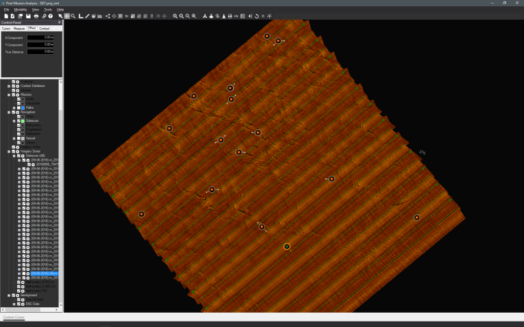 ECA Perspective software Suite showing the 1km2 mosaic with simultaneous display of all confirmed MILCOs