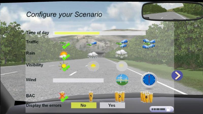 Driving under the influence DUI Configure your scenario